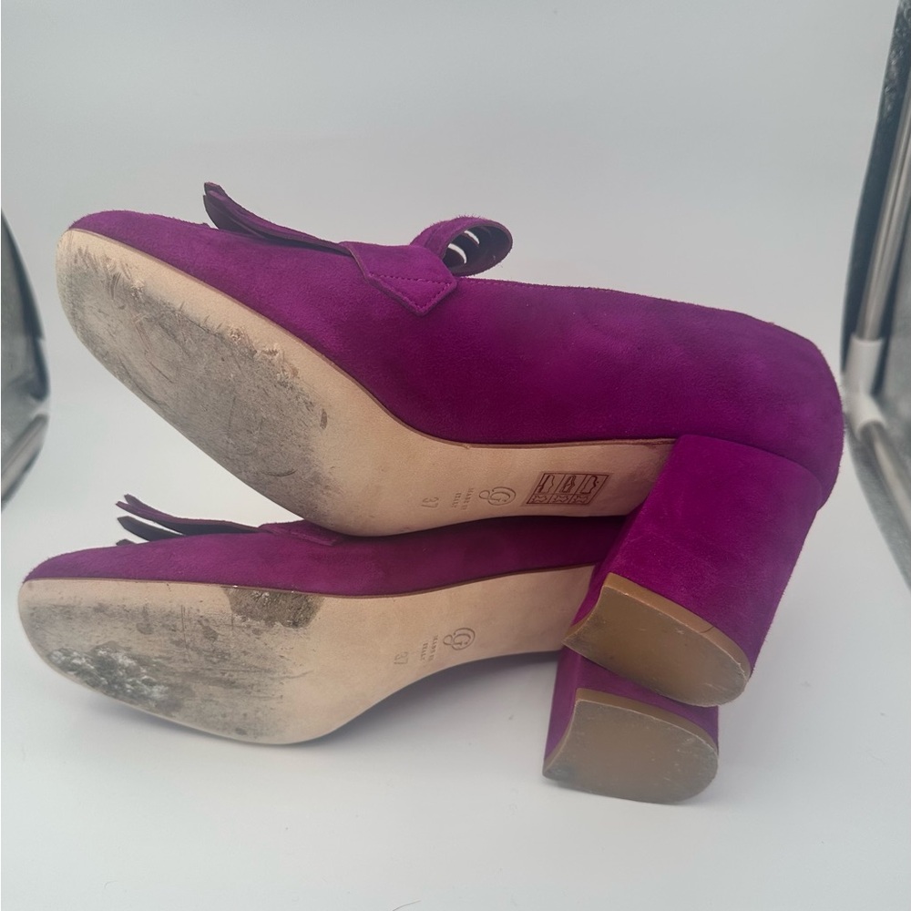 M. Gemi Women's Magenta Suede with looped fringe and a chunky heel - Picture 6 of 6